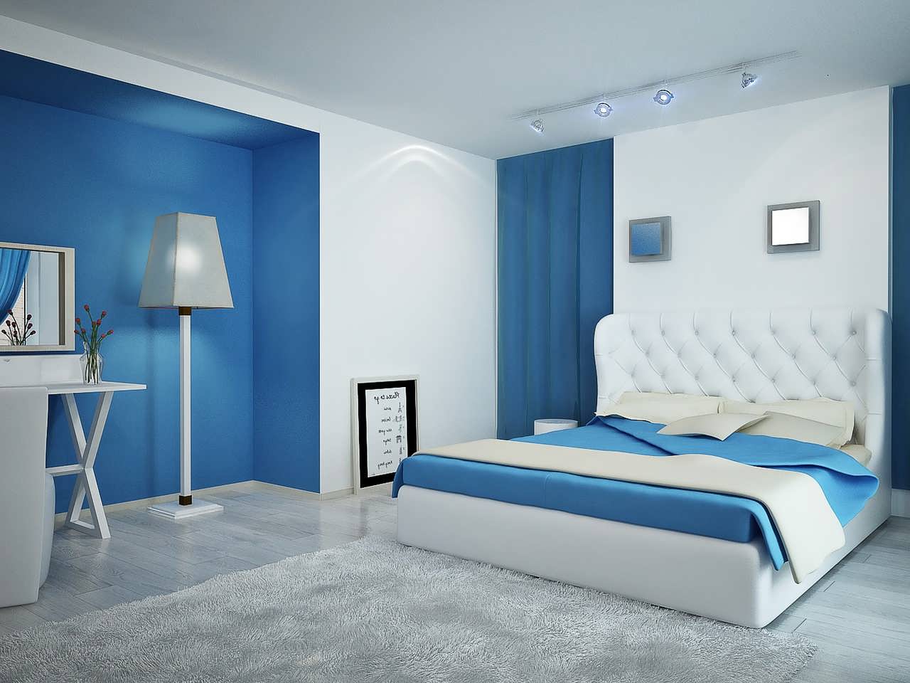 Blue Bedroom Decoration - انواع سبک طراحی برای یک اتاق خواب گرم تابستانی